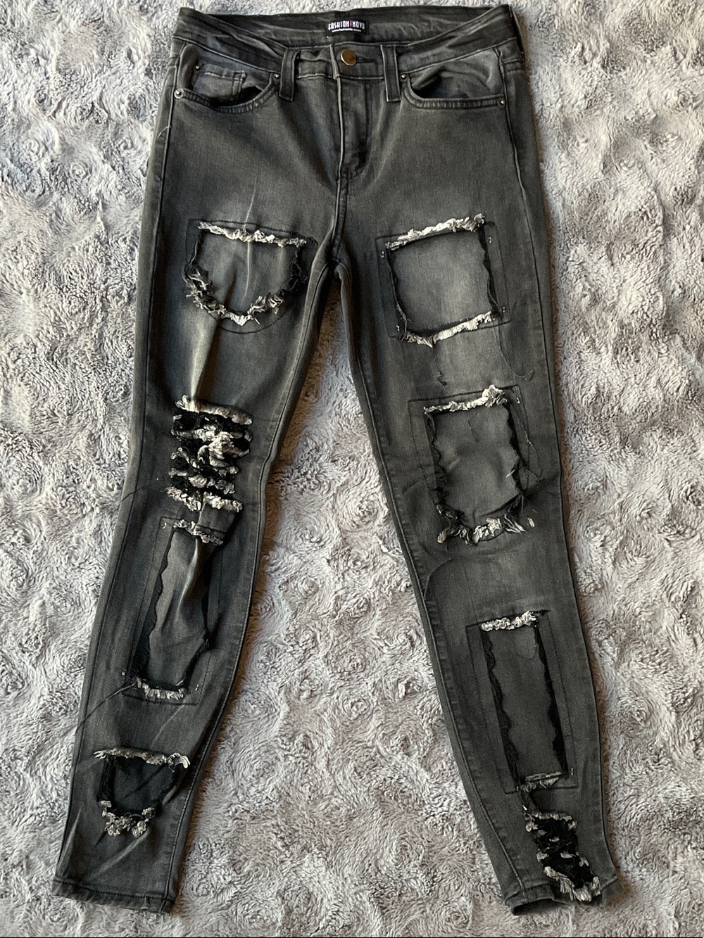 Black Distressed Skinny Jeans